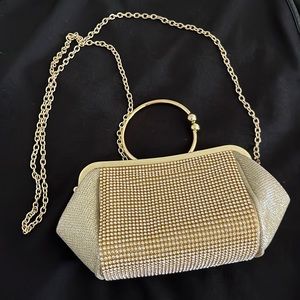 CHARMING CHARLIE RSVP Gold Evening Bag Purse